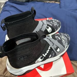 Champion Kids Black & Gray High-Top Slip-On Sneakers